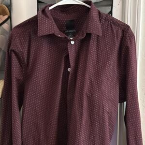 Unbranded Men's Burgundy and Red Shirt